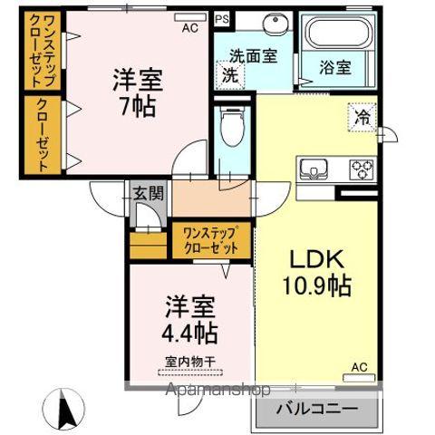 メゾン柊 B(2LDK/1階)の間取り写真