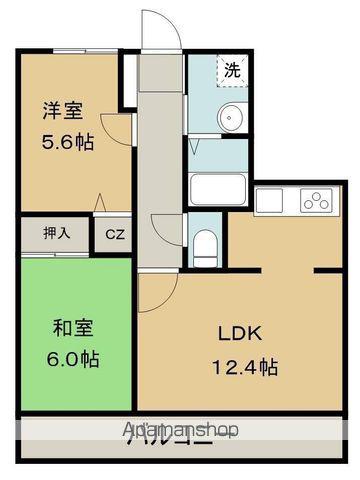 フォブールゴウダ(2LDK/2階)の間取り写真
