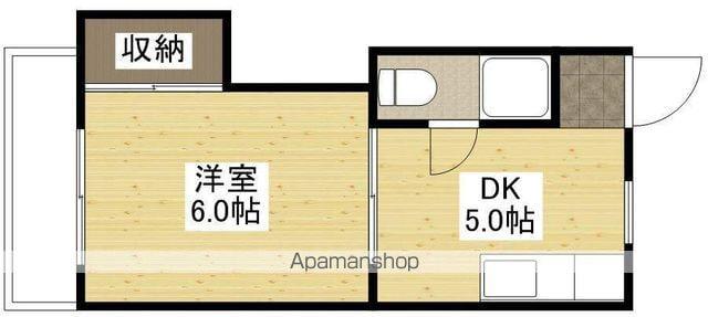 第3小河内ビル(1DK/4階)の間取り写真