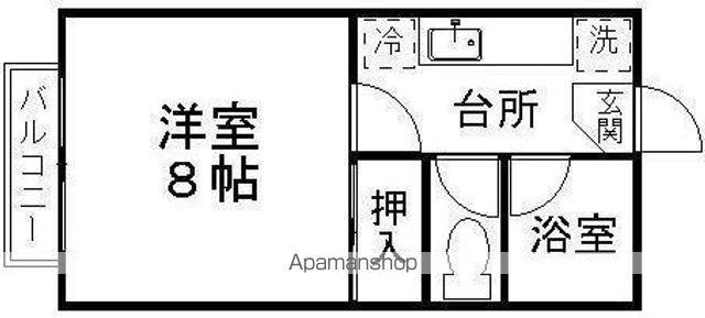 コーポベル(1K/2階)の間取り写真
