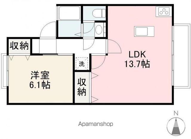 平石ハイツⅡ(1LDK/1階)の間取り写真