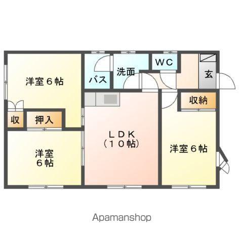 仙台市地下鉄南北線 長町駅 バス乗車時間：20分 東四郎丸住宅前バス停で下車 徒歩7分 1階建 築26年(3LDK)の間取り写真