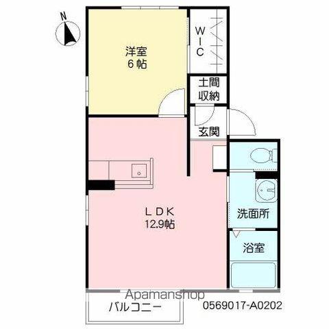 まほろば Ⅰ(1LDK/2階)の間取り写真