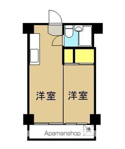 ハイデンス荒池(1DK/2階)の間取り写真