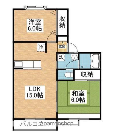 キャッスルコート(2LDK/2階)の間取り写真