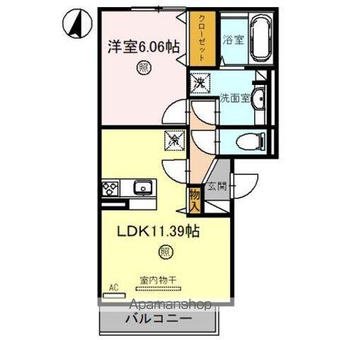 ベルコート川崎(1LDK/3階)の間取り写真