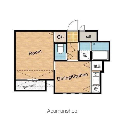 W-RENT OKADA(1DK/2階)の間取り写真