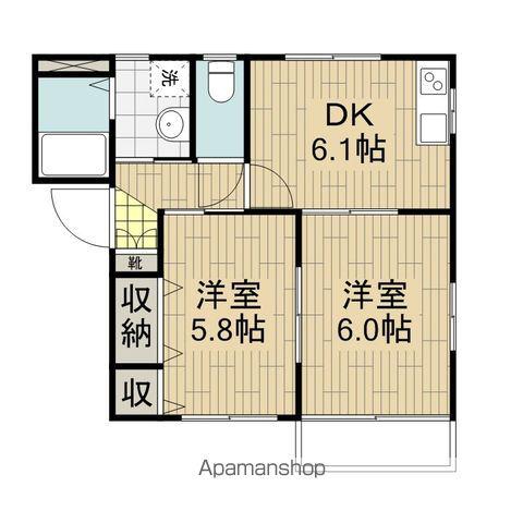 ディアス代田(2DK/1階)の間取り写真