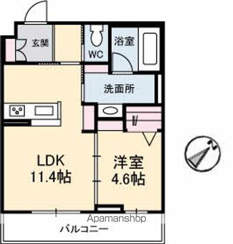 グラシア(1LDK/2階)の間取り写真