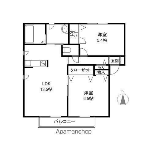 MASTTOWN松岡2(2LDK/2階)の間取り写真