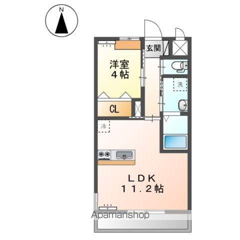 フープ・スター(1LDK/1階)の間取り写真