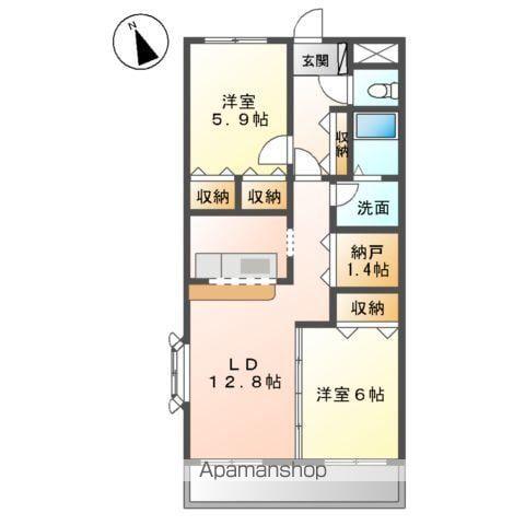 エスポアシャトレーン・コジマ(2LDK/2階)の間取り写真