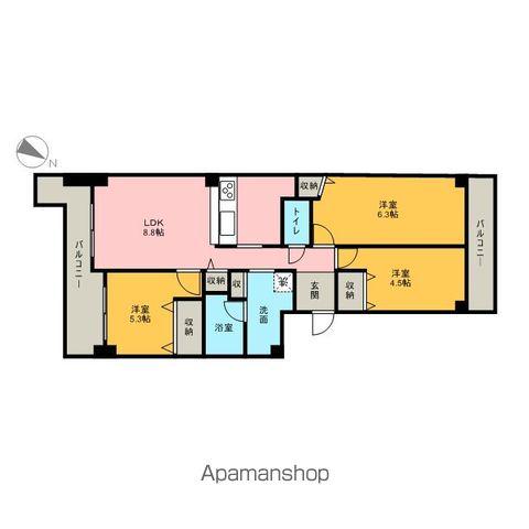 メゾン・デュ・リラ(3LDK/1階)の間取り写真
