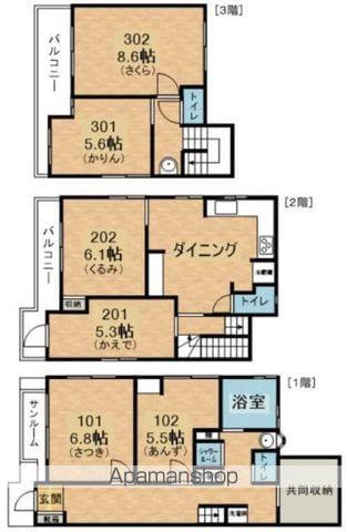 すみれ館(ワンルーム/2階)の間取り写真