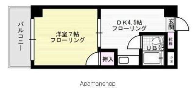 パークコート箱崎(1DK/4階)の間取り写真