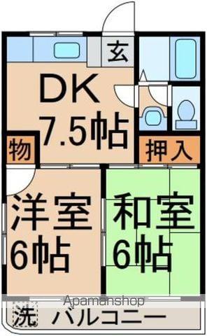 コーポ岸田(2DK/2階)の間取り写真