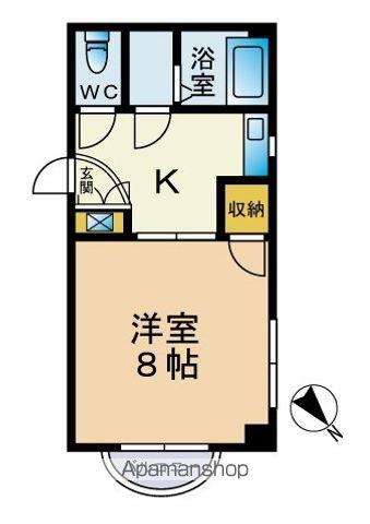 プリメール笠舞(1K/2階)の間取り写真
