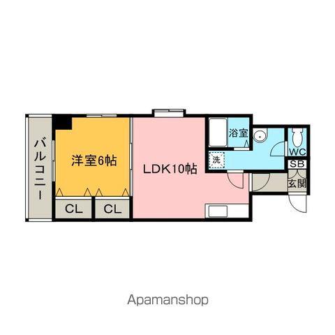 ロイヤル神屋71(1LDK/9階)の間取り写真