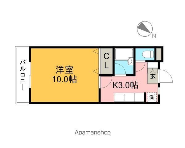 アシェル(1K/1階)の間取り写真