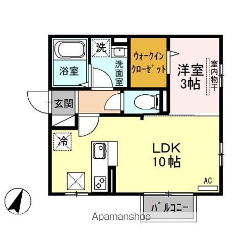 レコルトⅡ A棟(1LDK/1階)の間取り写真
