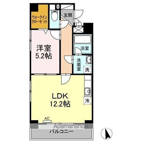 メゾンDEウノ(1LDK/5階)の間取り写真