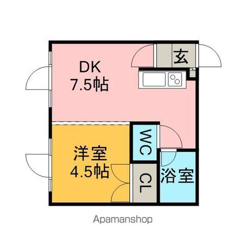 プレステージ北20条(1DK/4階)の間取り写真