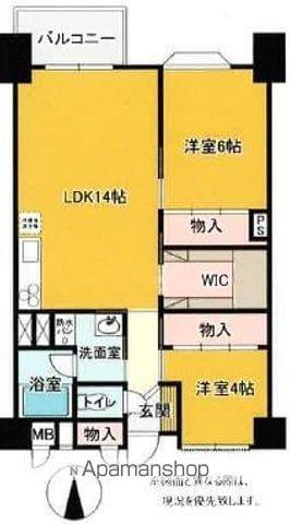 サニーコート高松(2LDK/6階)の間取り写真