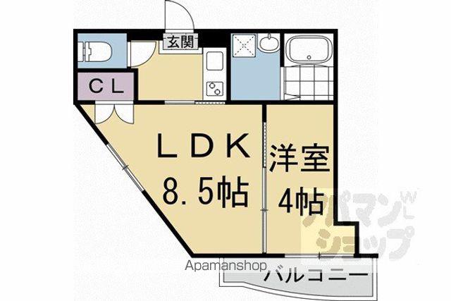 GRAZIOSO聖護院(1LDK/5階)の間取り写真