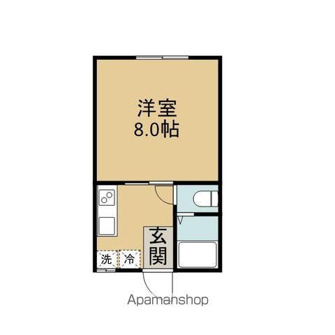 ハウスブライト(1K/1階)の間取り写真