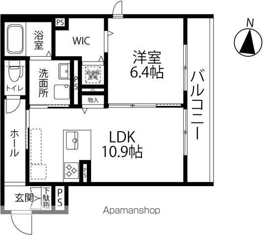 LE VENT(1LDK/2階)の間取り写真