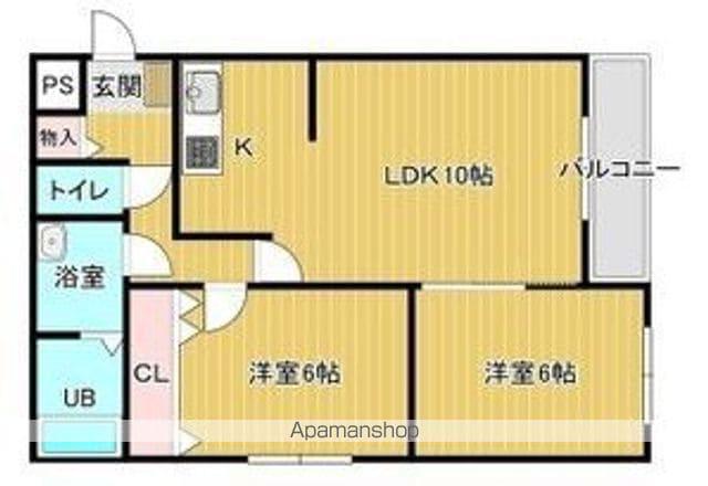 ミユ港町三丁目(2LDK/3階)の間取り写真