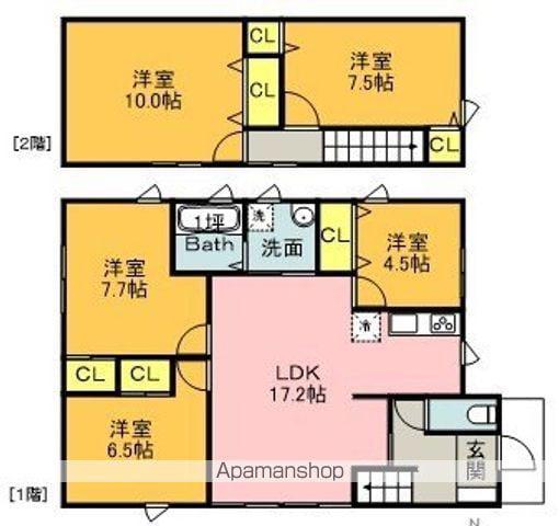 日田彦山線 西添田駅 徒歩21分 2階建 築2年(5LDK)の間取り写真
