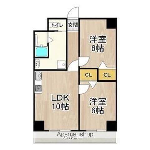 アルカディア イン(2LDK/6階)の間取り写真