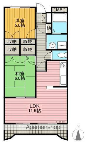 レジデンス名倉(2LDK/5階)の間取り写真