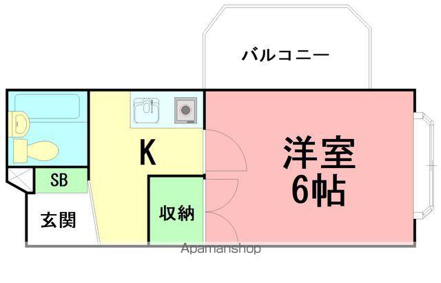 フリービング藤沢(1K/5階)の間取り写真