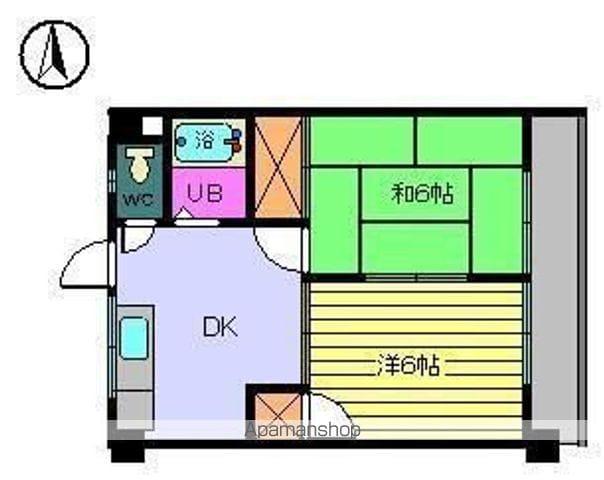 ゴールデンハイツ渡部(2DK/3階)の間取り写真