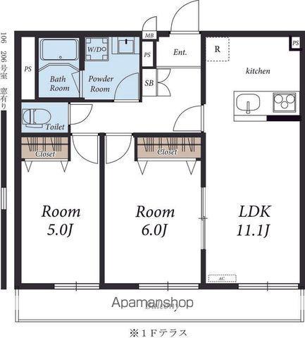 リブリ・グリーンSTAGE(2LDK/2階)の間取り写真