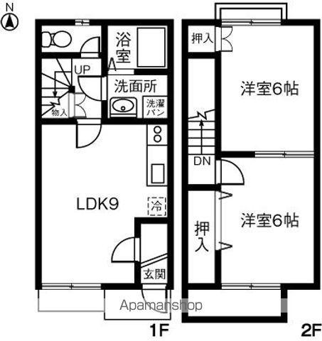 ハイツルーセントＡ(2DK)の間取り写真