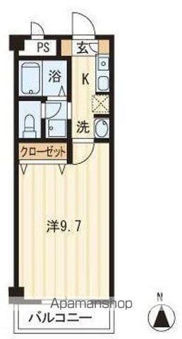 アペレス木太(1K/3階)の間取り写真