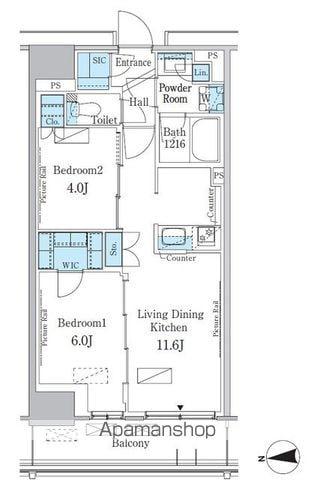 北公園レジデンス(2LDK/3階)の間取り写真