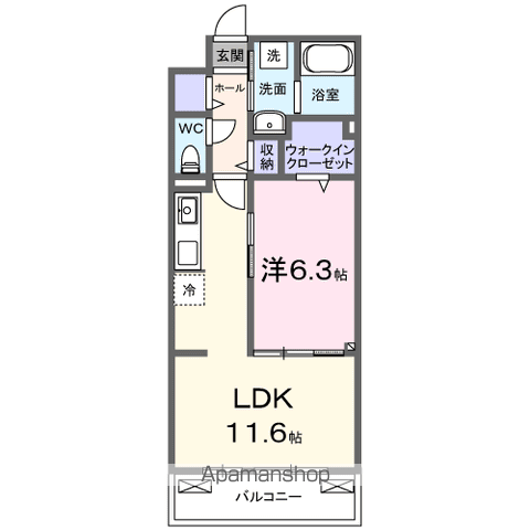フロレスタ湘南 Ⅲ(1LDK/2階)の間取り写真