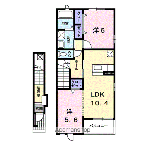 グラースメゾン(2LDK/2階)の間取り写真