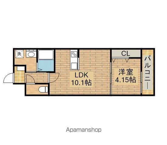 FREEDOM RESIDENCE堺大小路(1LDK/2階)の間取り写真