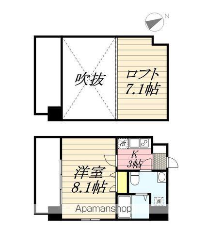 PONDMUM SUMIYOSHI(1K/8階)の間取り写真