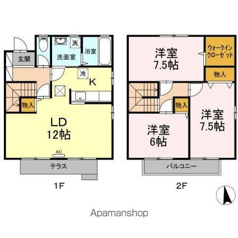 アーバンコート稲田　Ｄ(3LDK)の間取り写真