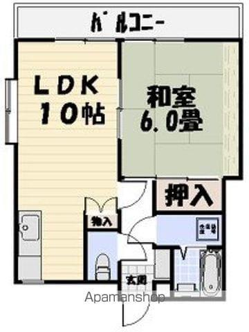 グリーンハイツ彦(1LDK/3階)の間取り写真