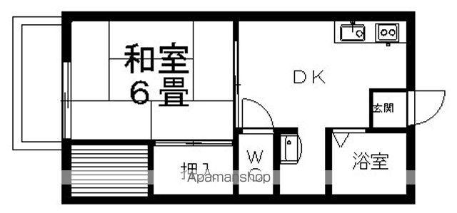 エンゼルハイム(1DK/2階)の間取り写真
