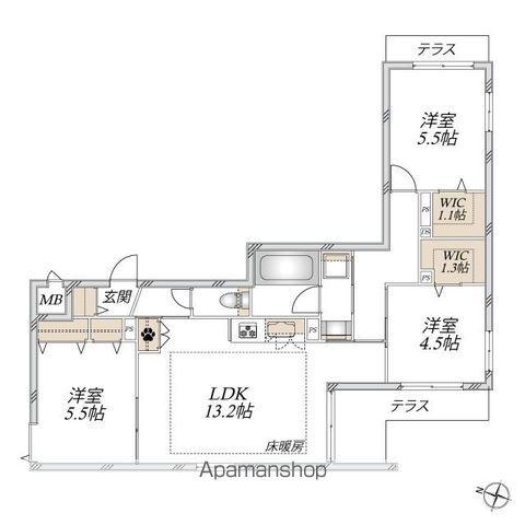 羽根木2丁目メゾン(3LDK/1階)の間取り写真