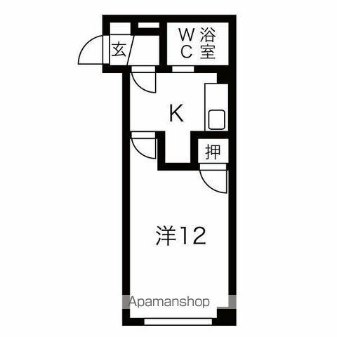 パルコート(ワンルーム/2階)の間取り写真