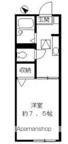 ハーミテイジKUROIWA(1K/1階)の間取り写真